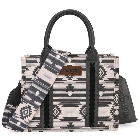Wrangler Southwestern Dual Sided Print Canvas Tote/Crossbody Bag