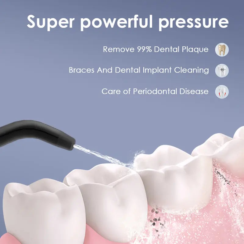 Mysmile Cordless Select (LP211) Oral Irrigator Water Flosser W/ 260ML Water Tank 5 Cleaning Modes 8 Replaceable Jet Tips and Storage Bag Mothers Day Gifts Daily Nozzle Cleansing